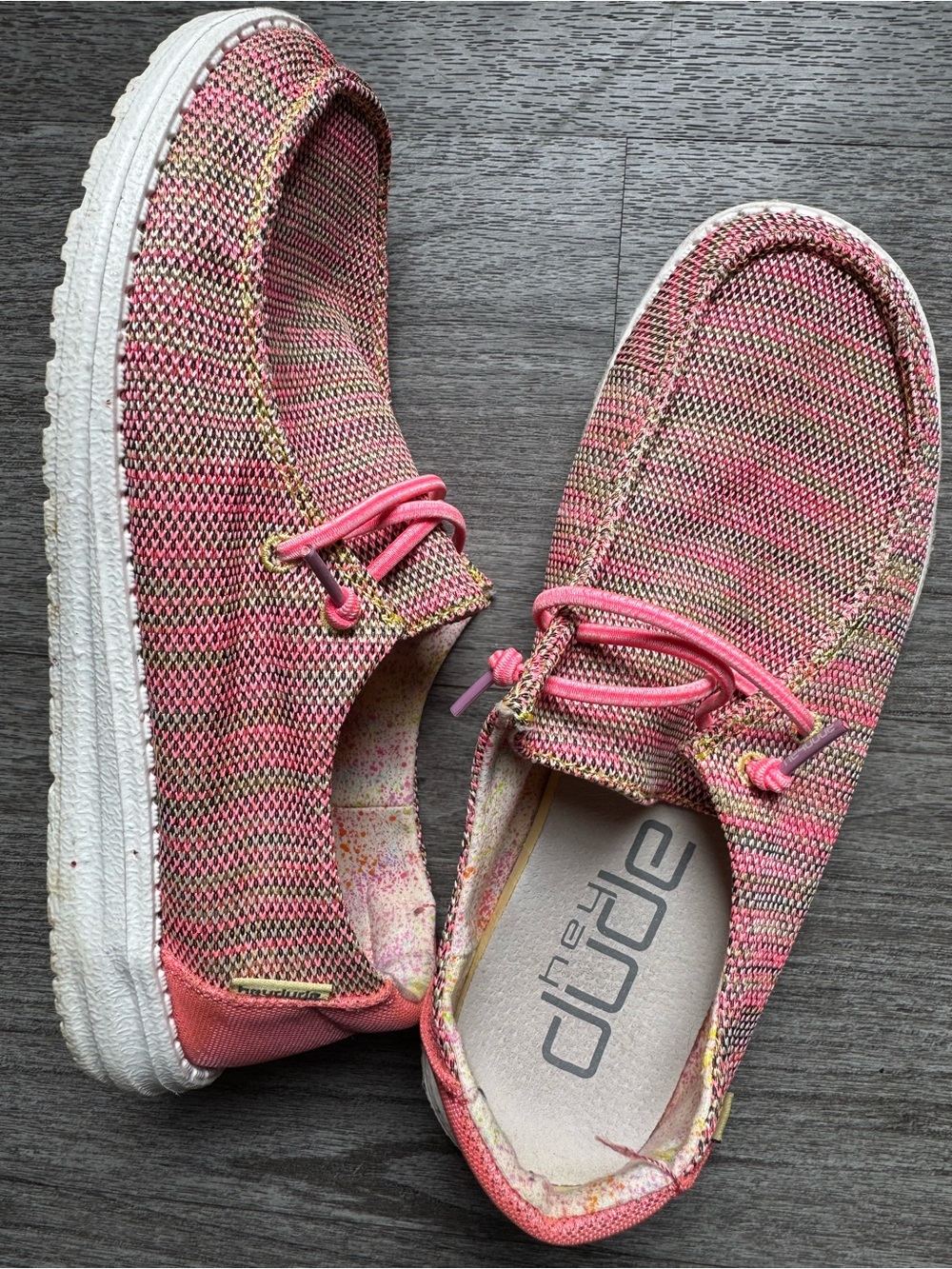 Hey Dude Women's Pink Woven Moccasins